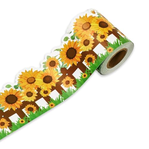 10 m Sonnenblumen, Pinnwand, selbstklebende Bordüre, Bordüre, Aufkleber, Tafel, Dekorationen von ZEPFJHE