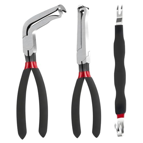3-teiliges Set, stabile 20,3 cm Verriegelungszange für elektrische Verkabelung, 60 Grad abgewinkelter Drahtstecker, Entfernungswerkzeug, Kabel-Wartungswerkzeug von ZEPFJHE