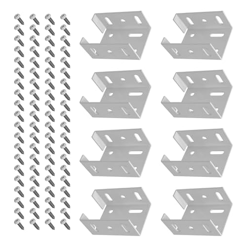 8 x Deckgeländer-Halterung, robuste Aluminium-Legierungen, Zaun für Zaunpaneel zu Pfosten, Verbindungsschienen, robuste Aluminiumlegierung, Zaunhalterung mit Schrauben 8 x Deckgeländer-Halterung, robuste Aluminium-Legierungen, Zaun für Zaunpaneel zu Pfosten, Verbindungsschienen, robuste Aluminiumlegierung, Zaunhalterung mit Schrauben von ZEPFJHE