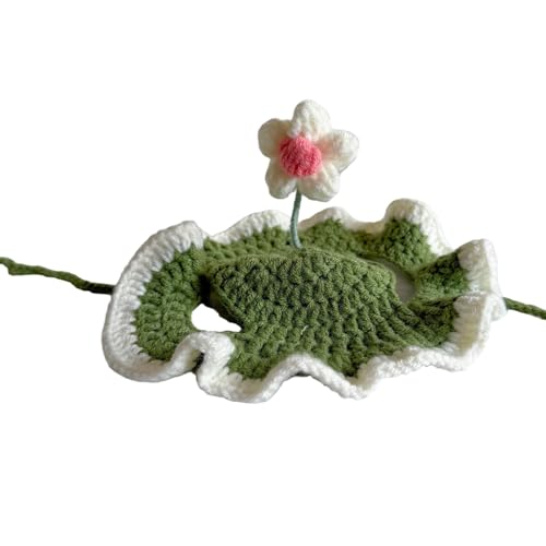 Hunde-Blumenhut, Haustierkostüm, Kopfbedeckung, Requisiten, gehäkelt, Welpen, Kopfbedeckung, Party-Kostüm, Foto-Requisiten, gestrickte Blume von ZEPFJHE