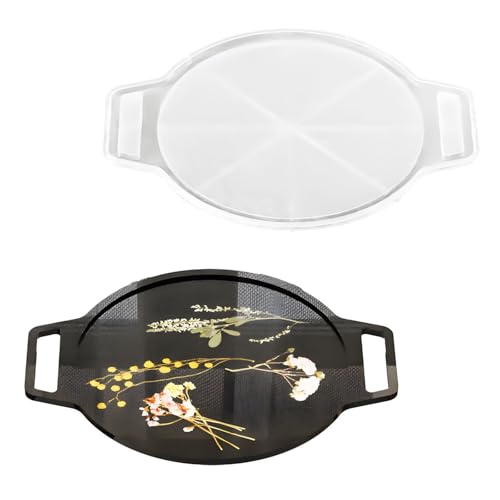 Künstlerisches, handgefertigtes ovales oder achteckiges Tablett, Bastelwerkzeug mit ergonomischem Griff und Silikon-Materialien, wiederverwendbare Serviertablett-Form Künstlerisches, handgefertigtes ovales oder achteckiges Tablett, Bastelwerkzeug mit ergonomischem Griff und Silikon-Materialien, wiederverwendbare Serviertablett-Form von ZEPFJHE