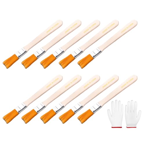 Malerpinsel-Set, weiche Borsten, Holzgriff mit Handschuhen für Wandschränke, Zäune und Ausbesserungsbürsten, 10 Stück Malerpinsel-Set, weiche Borsten, Holzgriff mit Handschuhen für Wandschränke, Zäune und Ausbesserungsbürsten, 10 Stück von ZEPFJHE