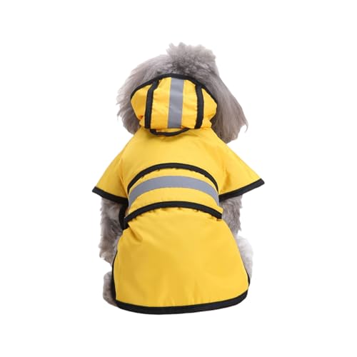 Regenjacke für kleine Hunde mit reflektierendem Design, atmungsaktiver Polyester-Regenmantel hält das Haustier trocken und sicher bei regnerischem Wetter von ZEPFJHE
