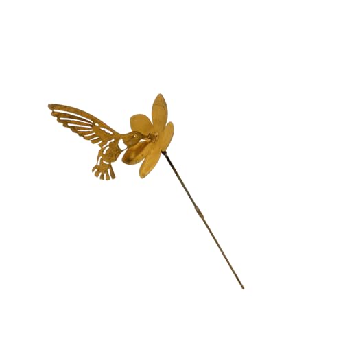Rostiger Kolibri-Blumen-Gartenstecker für den Außenbereich, Terrassen, Blumentopf, dekorativer Pfahl für Hinterhof, Balkon, Blumentopf, Ausstellung, Garten von ZEPFJHE
