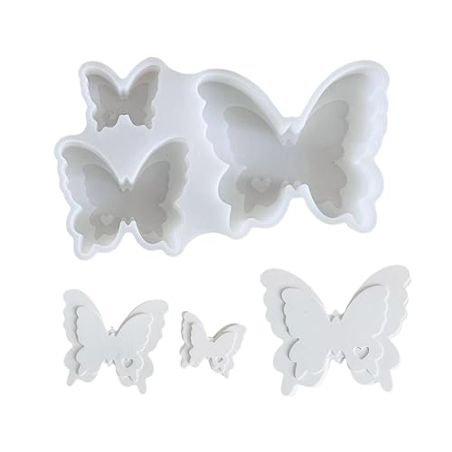 Silikonform-Set für kreative, stabile und flexible Schmetterlings-Designs in drei Größen, ideal für Bastelprojekte, leicht zu lösen von ZEPFJHE
