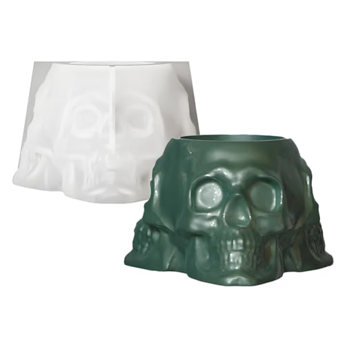 Silikonform mit Skelettkopf, Epoxidharz, für Halter, Blume, Pflanzgefäß, Stift, Gips, Dekoration, lebensmittelechtes Silikon, Totenkopf Silikonform mit Skelettkopf, Epoxidharz, für Halter, Blume, Pflanzgefäß, Stift, Gips, Dekoration, lebensmittelechtes Silikon, Totenkopf von ZEPFJHE