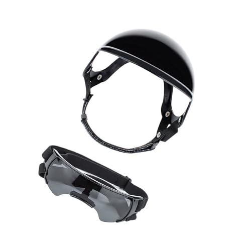 Stoßfestes Hunde- und Schutzbrillen-Set mit atmungsaktiver Polsterung für Outdoor-Radfahren, Wandern, verstellbare Haustier-Kopfbedeckung, Outdoor-Hunde-Reithelm Stoßfestes Hunde- und Schutzbrillen-Set mit atmungsaktiver Polsterung für Outdoor-Radfahren, Wandern, verstellbare Haustier-Kopfbedeckung, Outdoor-Hunde-Reithelm von ZEPFJHE
