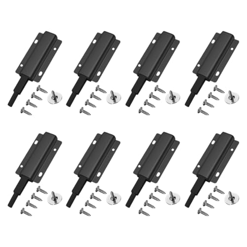 Türriegel für Schränke und Schränke zum Öffnen, mit leistungsstarker Doppelfeder, Wohnaccessoire, moderne Möbelbeschläge, 8 Stück von ZEPFJHE