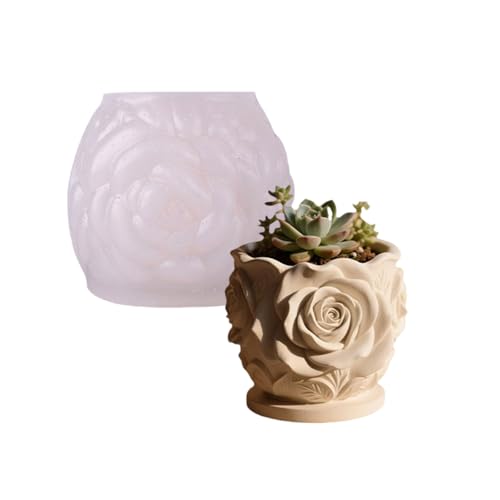 Wiederverwendbares Silikon Pflanzerform Rosenmuster Blumenpot Handwerkzeug Textur Geeignet Für Harzschmuck Die Flexible Form Erstellen von ZEPFJHE
