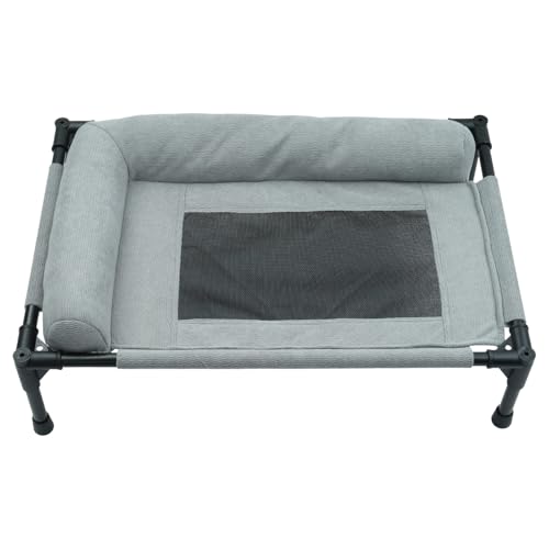 ZEPFJHE Erhöhtes Haustierbett mit Kissen, kauresistentes Design, atmungsaktives Netz, waschbare Bezüge, Hundebett-Hängematte, für drinnen und draußen, Hundebett mit abnehmbarem, waschbarem Bezug von ZEPFJHE