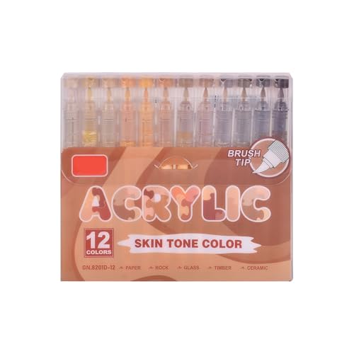 ZEPFJHE Flüssiger Acrylfarbstift, 12 Farben, Pinselmarker für Kunstprojekte, Journaling auf Stein, Metall, Glas, Leinwand, Flüssigmarker mit weicher Spitze ZEPFJHE Flüssiger Acrylfarbstift, 12 Farben, Pinselmarker für Kunstprojekte, Journaling auf Stein, Metall, Glas, Leinwand, Flüssigmarker mit weicher Spitze von ZEPFJHE