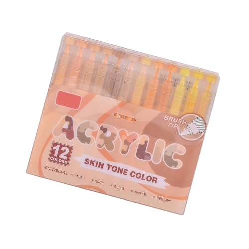 ZEPFJHE Flüssiger Acrylfarbstift, 12 Farben, Pinselmarker für Kunstprojekte, Journaling auf Stein, Metall, Glas, Leinwand, Flüssigmarker mit weicher Spitze ZEPFJHE Flüssiger Acrylfarbstift, 12 Farben, Pinselmarker für Kunstprojekte, Journaling auf Stein, Metall, Glas, Leinwand, Flüssigmarker mit weicher Spitze von ZEPFJHE