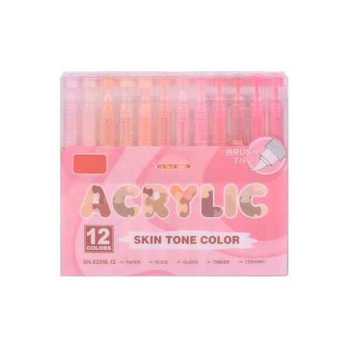 ZEPFJHE Flüssiger Acrylfarbstift, 12 Farben, Pinselmarker für Kunstprojekte, Journaling auf Stein, Metall, Glas, Leinwand, Flüssigmarker mit weicher Spitze ZEPFJHE Flüssiger Acrylfarbstift, 12 Farben, Pinselmarker für Kunstprojekte, Journaling auf Stein, Metall, Glas, Leinwand, Flüssigmarker mit weicher Spitze von ZEPFJHE