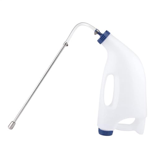 ZEPFJHE Kalb-Futterflasche, 4 l Fassungsvermögen, mit langem Mund für reibungslose Fütterung, horizontale Kalbmilch-Futterflasche, Bauernhoftier-Futterspender von ZEPFJHE