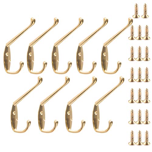 ZEPFJHE Kleiderhaken im Retro-Stil, mit Schrauben, europäischer Aufhänger, Handtuchhalter, Wand-Organizer, strapazierfähig, Wandkleber zum Aufhängen, Weiß, 9 Stück von ZEPFJHE