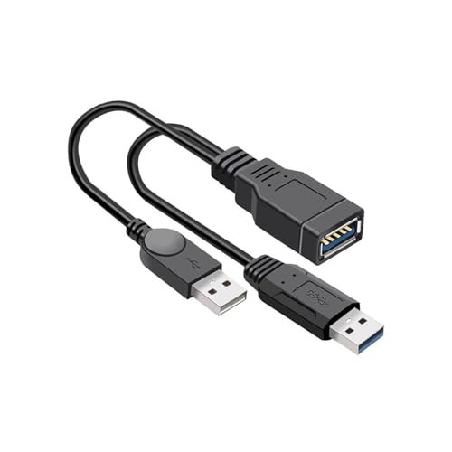 ZEPFJHE Y-förmiges USB-3.0-Verlängerungskabel mit USB-2.0-Netzteil für externe Geräte und Datenübertragung ZEPFJHE Y-förmiges USB-3.0-Verlängerungskabel mit USB-2.0-Netzteil für externe Geräte und Datenübertragung von ZEPFJHE