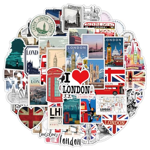 50 Stück Großbritannien Aufkleber, UK Urlaub Reise Aufkleber, Scrapbooking-Aufkleber, Wasserdichte Koffer Sticker für Scrapbooking, Wasserflasche, Gepäck, Skateboard, Gitarre, Laptop 50 Stück Großbritannien Aufkleber, UK Urlaub Reise Aufkleber, Scrapbooking-Aufkleber, Wasserdichte Koffer Sticker für Scrapbooking, Wasserflasche, Gepäck, Skateboard, Gitarre, Laptop von ZEPIQOR
