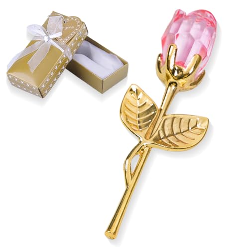 ZEPIQOR Rose Künstliche Infinity Rosen mit Herzständer, glasrose, glas rose Künstliche Rosen-Statue zum Sammeln, Tafelaufsatz für Valentinstag Jubiläum Muttertag Geburtstag（Goldpol-Goldbox） von ZEPIQOR