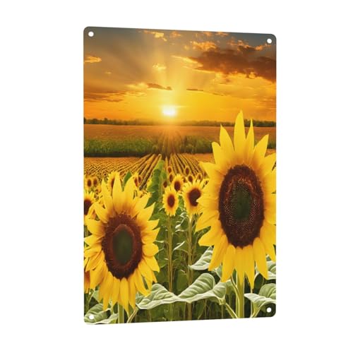 (Sonnenblumen-Druck), 20,3 x 30,5 cm, Aluminium-Kunst, rostfrei, für Hotels und Büros, für Sicherheits- und Informationsschilder von ZERAOKE