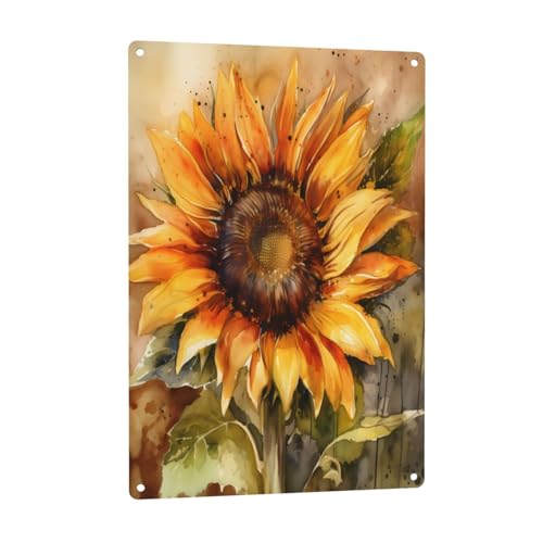 (Sonnenblumen-Druck), 20,3 x 30,5 cm, Aluminium-Kunst, rostfrei, für Hotels und Büros, für Sicherheits- und Informationsschilder von ZERAOKE