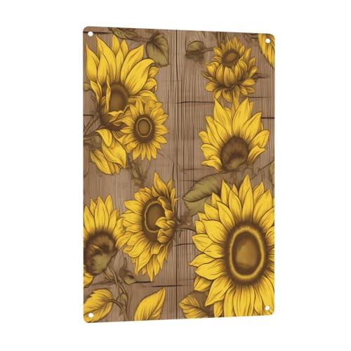 (Sonnenblumen-Druck), 20,3 x 30,5 cm, Aluminium-Kunst, rostfrei, für Hotels und Büros, für Sicherheits- und Informationsschilder von ZERAOKE