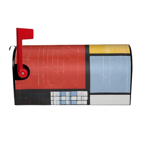 (Zusammensetzung in Rot, Gelb, Blau und Schwarz), personalisierte Briefkastenabdeckungen, magnetisch (große Größe 64,8 x 53,3 cm), Briefkastenabdeckung, Briefkastenabdeckung für Garten, Hof von ZERAOKE