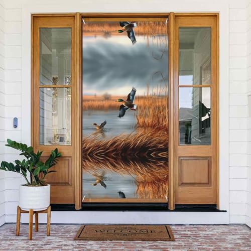 Jagd fliegende wilde Ente - Festtürbanner mit Seil, wiederverwendbare Feiertagstürabdeckung für Halloween, Weihnachten, Polyester, Outdoor-Dekoration, Geschenk Jagd fliegende wilde Ente - Festtürbanner mit Seil, wiederverwendbare Feiertagstürabdeckung für Halloween, Weihnachten, Polyester, Outdoor-Dekoration, Geschenk von ZERAOKE