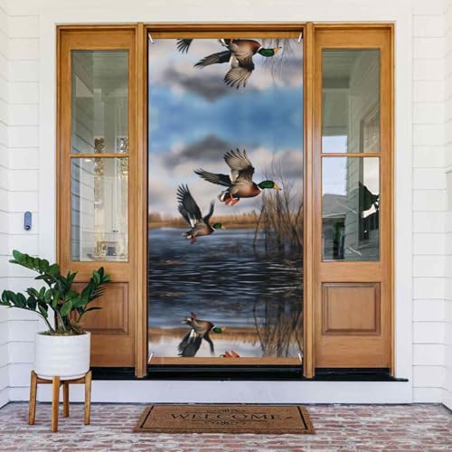 Jagd fliegende wilde Enten - Festliches Türbanner mit Seil, wiederverwendbare Feiertagstürabdeckung für Halloween, Weihnachten, Polyester, Outdoor-Dekoration, Geschenk Jagd fliegende wilde Enten - Festliches Türbanner mit Seil, wiederverwendbare Feiertagstürabdeckung für Halloween, Weihnachten, Polyester, Outdoor-Dekoration, Geschenk von ZERAOKE