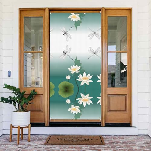 Libelle Seerose - Festliches Türbanner mit Seil, wiederverwendbare Feiertagstürabdeckung für Halloween, Weihnachten, Polyester, Outdoor-Dekoration, Geschenk Libelle Seerose - Festliches Türbanner mit Seil, wiederverwendbare Feiertagstürabdeckung für Halloween, Weihnachten, Polyester, Outdoor-Dekoration, Geschenk von ZERAOKE