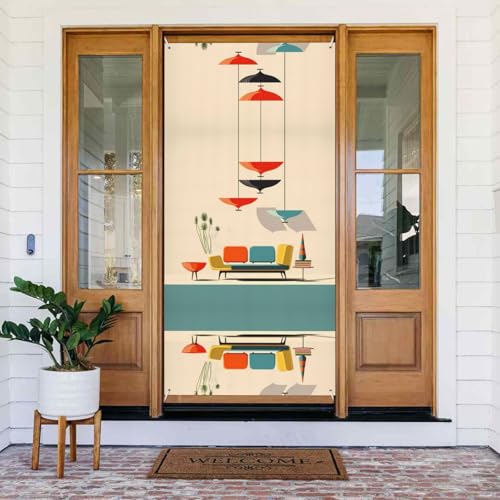 Moderne Drucke aus der Mitte des Jahrhunderts – Festive Türbanner mit Seil, wiederverwendbare Feiertagstürabdeckung für Halloween, Weihnachten, Polyester, Outdoor-Dekoration, Geschenk Moderne Drucke aus der Mitte des Jahrhunderts – Festive Türbanner mit Seil, wiederverwendbare Feiertagstürabdeckung für Halloween, Weihnachten, Polyester, Outdoor-Dekoration, Geschenk von ZERAOKE
