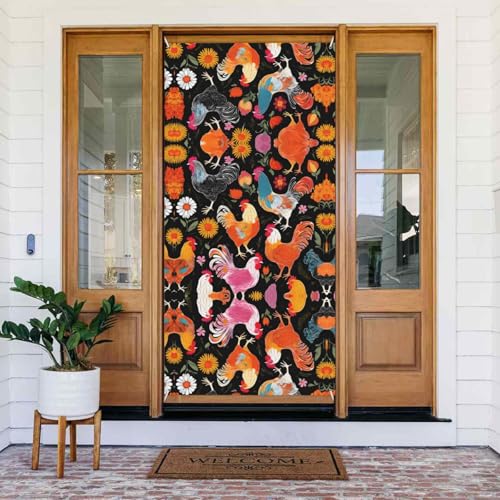 Niedliches Hahn-Hühner-Festive-Türbanner mit Seil, wiederverwendbare Feiertagstürabdeckung für Halloween, Weihnachten, Polyester, Outdoor-Dekoration, Geschenk Niedliches Hahn-Hühner-Festive-Türbanner mit Seil, wiederverwendbare Feiertagstürabdeckung für Halloween, Weihnachten, Polyester, Outdoor-Dekoration, Geschenk von ZERAOKE