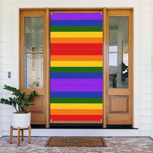 Regenbogen-Flagge, Festive-Türbanner mit Seil, wiederverwendbare Feiertagstürabdeckung für Halloween, Weihnachten, Polyester, Outdoor-Dekoration, Geschenk Regenbogen-Flagge, Festive-Türbanner mit Seil, wiederverwendbare Feiertagstürabdeckung für Halloween, Weihnachten, Polyester, Outdoor-Dekoration, Geschenk von ZERAOKE