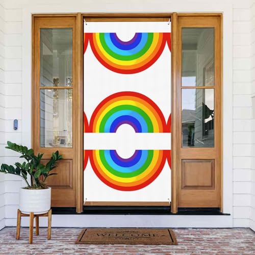 Regenbogen-bedrucktes Festive-Türbanner mit Seil, wiederverwendbare Feiertagstürabdeckung für Halloween, Weihnachten, Polyester, Outdoor-Dekoration, Geschenk Regenbogen-bedrucktes Festive-Türbanner mit Seil, wiederverwendbare Feiertagstürabdeckung für Halloween, Weihnachten, Polyester, Outdoor-Dekoration, Geschenk von ZERAOKE