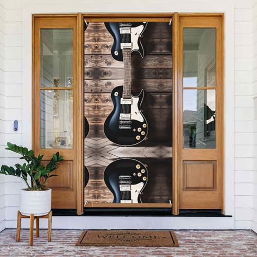 Türbanner mit Musikgitarre und Seil, wiederverwendbare Feiertagstürabdeckung für Halloween, Weihnachten, Polyester, Outdoor-Dekoration, Geschenk Türbanner mit Musikgitarre und Seil, wiederverwendbare Feiertagstürabdeckung für Halloween, Weihnachten, Polyester, Outdoor-Dekoration, Geschenk von ZERAOKE