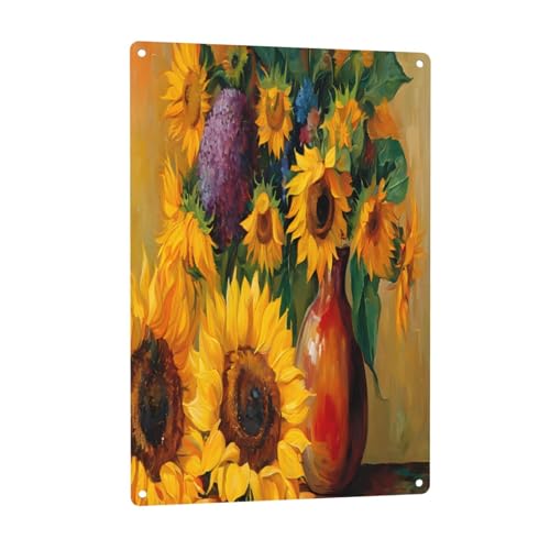 ZERAOKE (Sonnenblumen) Druck, 20,3 x 30,5 cm, Aluminium-Kunst, rostfrei, für Hotels und Büros, für Sicherheits- und Informationsschilder von ZERAOKE