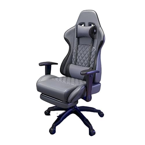 Ergonomic Gaming Office Chair mit Liegefunktion Verstellbare Höhe rotierende Armlehnen unterstützendes Lendenkissen und dickes Sitzkissen für Home Gaming Erwachsene bequeme Schreibtischstuhl (Gray Ergonomic Gaming Office Chair mit Liegefunktion Verstellbare Höhe rotierende Armlehnen unterstützendes Lendenkissen und dickes Sitzkissen für Home Gaming Erwachsene bequeme Schreibtischstuhl (Gray von ZERAPH
