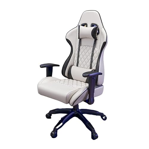 Ergonomic Gaming Office Stuhl mit Liegefunktion Verstellbare Höhe rotierende Armlehnen unterstützend Lendenwirbelkissen dicker Sitzkissen bequemer Schreibtischstuhl für Home Gaming Erwachsene (weiß) von ZERAPH