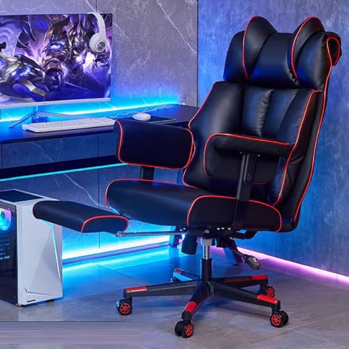 Ergonomic PU Leder Gaming Office Desk Stuhl mit 140 ° RECLINE ROCKING PEORTABLE REMRESTS Kopfstütze und Lendenwirbelsäule ideal für Home Study Work Executive Office Wohnzimmer Schlafzimmer oder Hote Ergonomic PU Leder Gaming Office Desk Stuhl mit 140 ° RECLINE ROCKING PEORTABLE REMRESTS Kopfstütze und Lendenwirbelsäule ideal für Home Study Work Executive Office Wohnzimmer Schlafzimmer oder Hote von ZERAPH