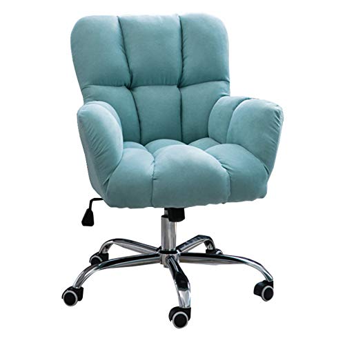Ergonomic Velvet Home Office Stuhl mit mittlerer Rückenunterstützung und Armlehnen für Mädchen süßes Schlafzimmer Modernes Design Drehschreibtisch Task Stuhl für Home Office und Freizeit (Pink) von ZERAPH