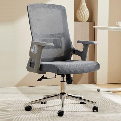 Mesh Office Stuhl mit einstellbarer Höhe Lenden Sie Lumbalunterstützung und 360 ° Rotation Ergonomischer und bequemer Spielstuhl für Home Office Study Executive Living und Schlafzimmermöbel grau von ZERAPH