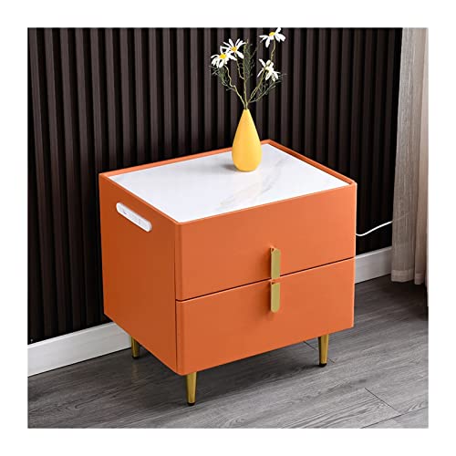 Nachts Kleiner schmaler Schrank Felsbrett am Bett Holzmöbel Schlafzimmer Nacht Nachttisch (Farbe: Orange, Größe: 11,8 Zoll) von ZERAPH