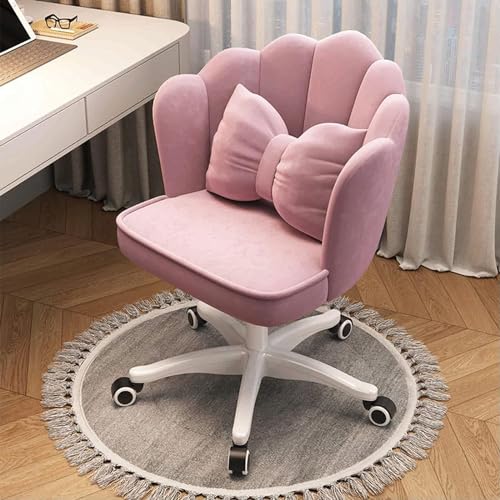 Velvet Home Office Schreibtischstuhl Schreibtischstuhl für Schlafzimmer/Waschtisch moderne niedliche Computer -Task -Stuhlräder Schwenkhöhe Verstellbarer gepolsterter Waschtischstuhl für Frauen mit von ZERAPH