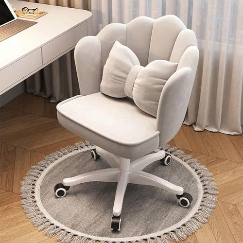 Velvet Home Office Schreibtischstuhl Schreibtischstuhl für Schlafzimmer/Waschtisch moderne niedliche Computer -Task -Stuhlräder Schwenkhöhe Verstellbarer gepolsterter Waschtischstuhl für Frauen mit von ZERAPH