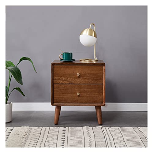 ZERAPH Doppelschublade Nachttisch Moderne minimalistische kleine Wohnung Schlafzimmer Mini Stream Cabinet Home Holz Nachttisch (Farbe: Gold) von ZERAPH