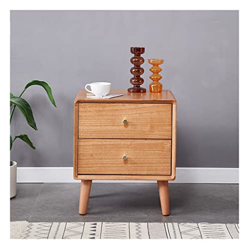 ZERAPH Doppelschubladen am Nachtbe Nachttisch Moderne minimalistische kleine Wohnung Schlafzimmer Mini Stream Cabinet Home Holz Nachttisch (Farbe: Grau) von ZERAPH