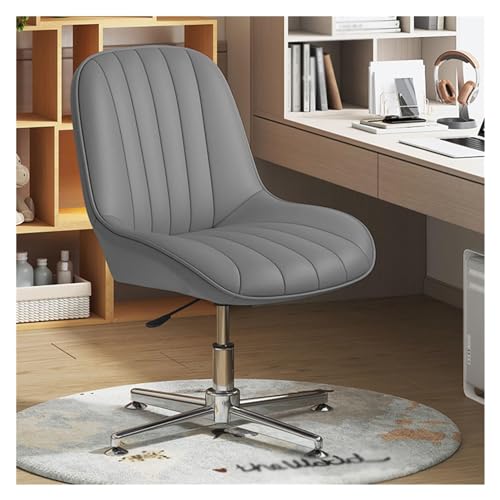 ZERAPH Ergonomic Criss Cross Legged Office Stuhl mit Pu -Polster -Weitweite Taskstuhl für Home Office Mid Back Computer Stuhl (Grau) von ZERAPH