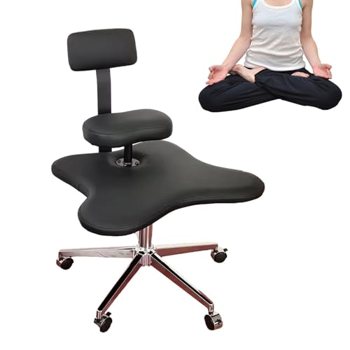 ZERAPH Ergonomic Cross Legged Office Stuhl mit rotbarer Knieunterstützung und verstellbares Getrief Criss Cross Design mit Kissen für Haus-/Bürokomfort von ZERAPH