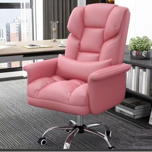 ZERAPH Ergonomic Gaming Office Desk Stuhl mit Schaukelfunktion 135 ° Retractable Footstütze PU Leder Einstellbare Höhe Pink Boss Sofa Schwenk Computerstuhl von ZERAPH