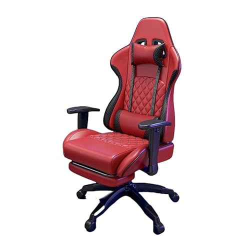 ZERAPH Ergonomic Gaming Office Stuhl mit Liegefunktion Einstellbare Höhe rotierende Armlehne Lendenhalle Dicke Sitzpolster bequemer Schreibtischstuhl für Home Gaming Erwachsene (rot) von ZERAPH
