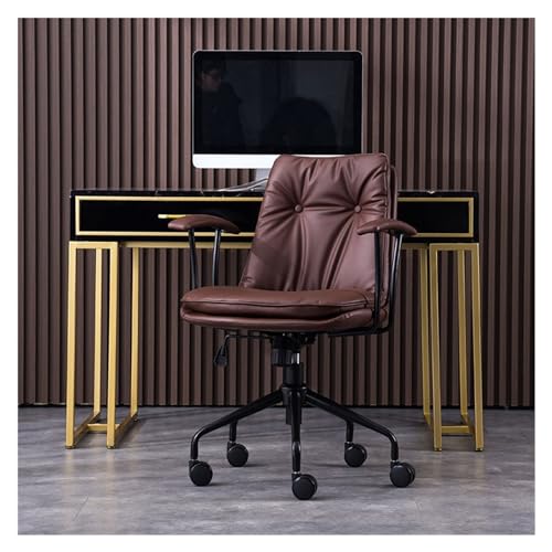 ZERAPH Ergonomic Office Chair mit Einstellbarer Lumbalunterstützung und gepolsterter Armlehne PU Leder Computer Desk Chair für Heimbürospiele und Waschtisch -Metall -Basis -Task -Stuhl für PC -Arbeit von ZERAPH
